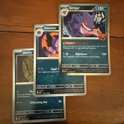 Pokemon TCG Trick Or Trade Gastly Haunter Gengar 057/091 Cosmo Holo Rare 2024 - Image 1