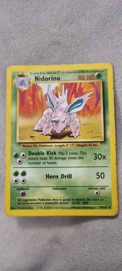 Nidorino - Pokemon TCG - MP - Uncommon - Base Set 37/102 - Image 1