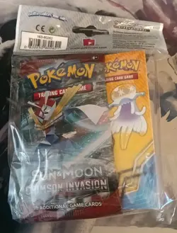 2017 POKEMON SUN & MOON CRIMSON INVASION BOOSTER PACK W/ MINI PORTFOLIO BINDER - Image 2