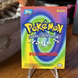 1999 Pokemon Topps Charizard E6 of 12 Movie Edition Stage 3 Regular Blue Label - Image 2