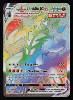 Single Strike Urshifu VMAX (Secret) 167/163 SWSH05: Battle Styles Pokemon TCG NM - Image 1