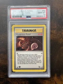 1999 Pokemon Fossil Mysterious Fossil #62 1st Edition PSA 10 - Image 1