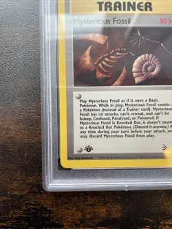 1999 Pokemon Fossil Mysterious Fossil #62 1st Edition PSA 10 - Image 2