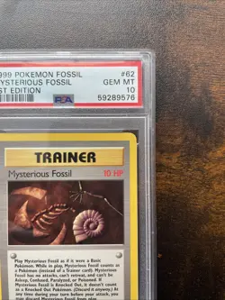 1999 Pokemon Fossil Mysterious Fossil #62 1st Edition PSA 10 - Image 4