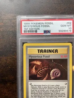 1999 Pokemon Fossil Mysterious Fossil #62 1st Edition PSA 10 - Image 5