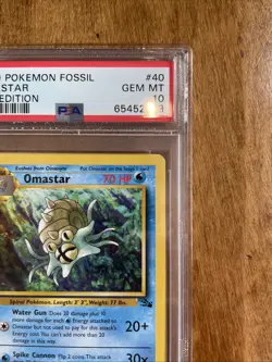 1999 Pokemon Fossil Omastar 40 1st Edition PSA 10 - Image 5