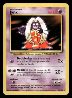 1999 Heavily Played Pokemon 31/102 Jynx Base Set Non Holo English - Image 1