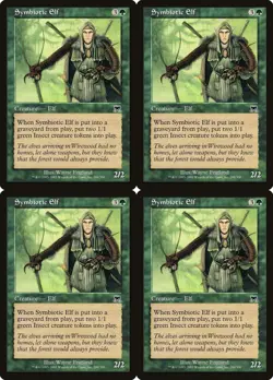 4x MTG 2002 SYMBIOTIC ELF - CREATURE - MAGIC GATHERING CARD x4 copies - Image 1