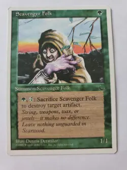 MTG Magic The Gathering Card Scavenger Folk Summon Scavenger Folk Green The Dark - Image 1