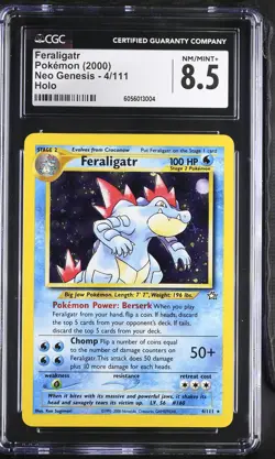 CGC 8.5 Feraligatr 2000 Neo Genesis 4/111 Holo Pokemon Card - Image 1