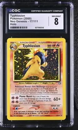 CGC 8 Typhlosion 2000 Neo Genesis 17/111 Holo Pokemon Card - Image 1