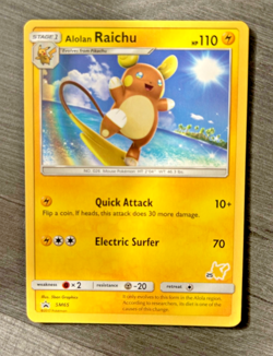 Pokemon Card Alolan Raichu SM65 Black Star Promo Non Holo Deck Stamp Stamped - Image 1