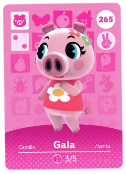 Gala #265 - Amiibo Card - Animal Crossing Series 1 - Authentic Nintendo - Image 1