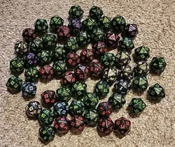 MTG Bloomburrow Duskmourn D20 dice 62x Magic The Gathering die 20 Sided Twenty - Image 1