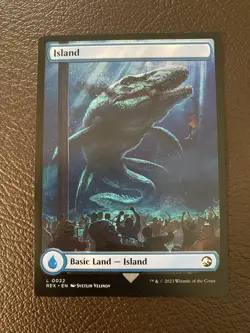 MTG Jurassic World Collection Island REX#0022 Double Sided Land NM English - Image 1