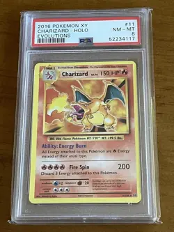 2016 POKEMON XY EVOLOUTIONS CHARIZARD HOLO 11/108 PSA 8 NM - MINT - Image 1