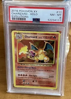 2016 POKEMON XY EVOLOUTIONS CHARIZARD HOLO 11/108 PSA 8 NM - MINT - Image 2