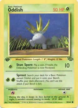 Pokemon TCG Jungle #58/64 Oddish 1st Edition LP - Image 1