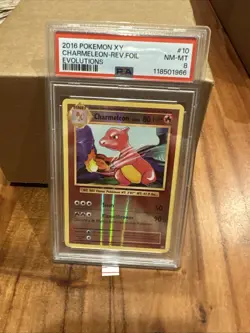 2016 POKEMON XY EVOLUTIONS #10 CHARMELEON-REVERSE FOIL PSA 8 - Image 2