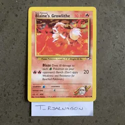 Pokemon - Blaine's Growlithe 62/132 - 2000 Gym Heroes Set - Image 1