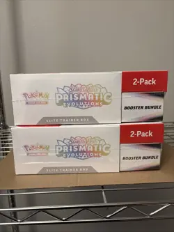 2x Pokemon Prismatic Evolutions Costco Elite Trainer Box + Booster Bundle 2-Pack - Image 5