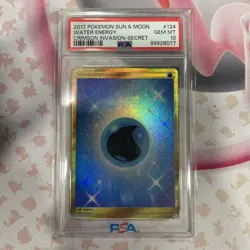 Water Energy (Secret) 124/111 Sm-Crimson Invasion Holo for sale online - Image 1