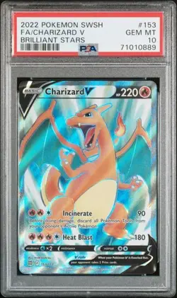 Charizard V 153/172 Full Art Pokemon TCG Brilliant Stars Holo - PSA 10 GEM MINT - Image 1