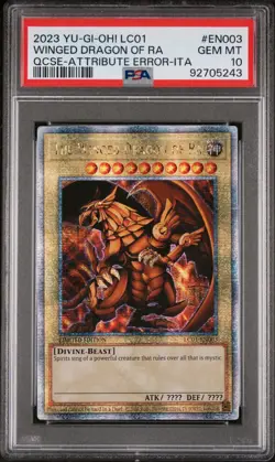 2023 YuGiOh 25th Anniversary Edition The Winged Dragon of RA PSA 10 QC ERROR - Image 1
