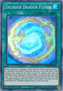 Thunder Dragon Fusion - MP19-EN199 - Super Rare - 1st Edition Near Mint Yugioh! - Image 1