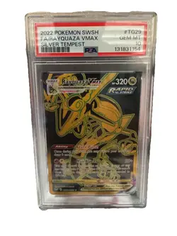 Rayquaza VMAX TG29/TG30 PSA 10 Secret Gold Pokemon Holo Card (Silver Tempest) - Image 1