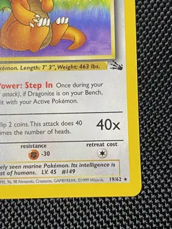 Dragonite 19/62 Fossil Non Holo Rare Pokemon Card WOTC 1999 Vintage Set LP+ - Image 4