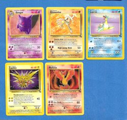 LOT OF 5 DIFF UNPLAYED 1999 POKEMON RARE FOSSIL SET CARDS: #'s 20, 22, 25,27, 30 - Image 1