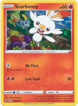 Pokemon Card Scorbunny SWSH071 Black Star PROMO HOLO MINT Condition - Image 1
