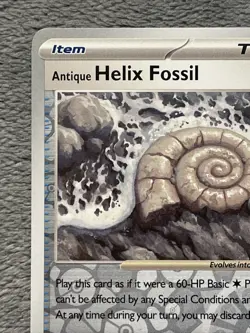 Antique Helix Fossil 153/165 Reverse Holo Pokemon Card Mew EN 151 Trainer NM - Image 2
