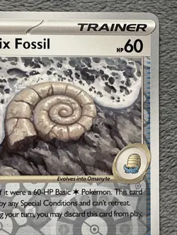 Antique Helix Fossil 153/165 Reverse Holo Pokemon Card Mew EN 151 Trainer NM - Image 3