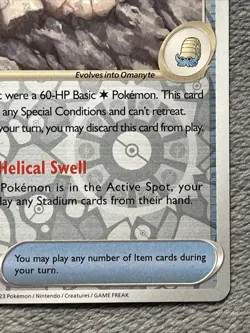 Antique Helix Fossil 153/165 Reverse Holo Pokemon Card Mew EN 151 Trainer NM - Image 5