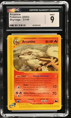 CGC 9 MINT Arcanine 2003 Skyridge 3/144 Pokemon Card - Image 1