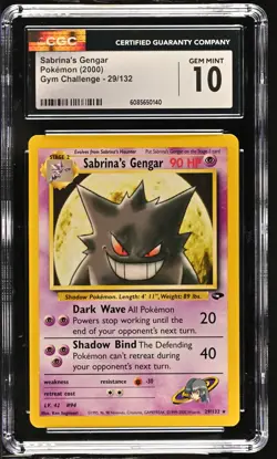CGC 10 GEM MINT Sabrina's Gengar 2000 Gym Challenge 29/132 Pokemon Card - Image 1