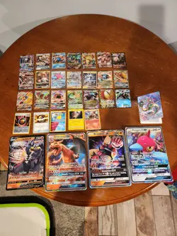 Large Pokemon Card Lot. 26 Small Cards in Sleeved Book. 4 Jumbo Cards - Image 1