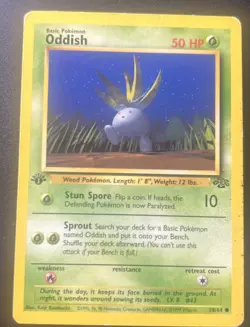 Oddish 58/64 Pokemon Cards: Jungle 1st Edition Common MP Moderately Played - Image 1