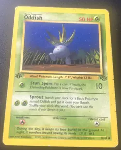 Oddish 58/64 Pokemon Cards: Jungle 1st Edition Common MP Moderately Played - Image 2