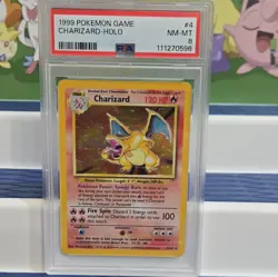 Pokemon TCG Charizard Base Set Holo Unlimited Rare Card 4/102 PSA 8 NM-MT - Image 3