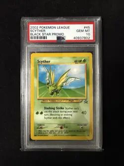 Scyther PSA 10 Pokemon Card. WOTC Black Star Promo #45. 2002 GEM MINT - Image 1