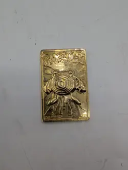 1999 Burger King Nintendo Pokemon 23K GOLD PLATED POLIWHIRL Trading Card - Image 1