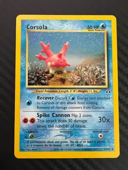 Pokemon TCG Corsola 37/75 Neo Discovery Non-Holo Uncommon VLP - Image 1