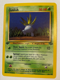 Oddish Pokemon TCG Jungle 58/64 Regular 1st Edition Common - NM/M - Image 1