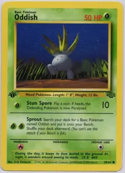 Oddish 1999 Pokemon Jungle 1st Edition No. 58/64 Lightly Played TCG - Image 1