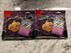 *SEALED LOT of (2) - Pokemon Paldean Fates Sticker Collection Blister Packs - Image 1