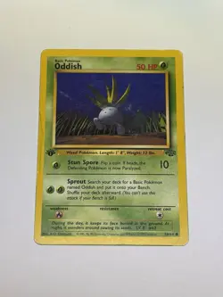 1st Edition Oddish 58/64 Jungle Common Pokemon TCG Vintage WotC 1999 LP - Image 1
