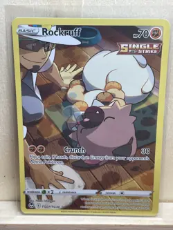 Rockruff TG07/TG30 Ultra Rare Pokemon TCG Silver Tempest Trainer Gallery NM - Image 1